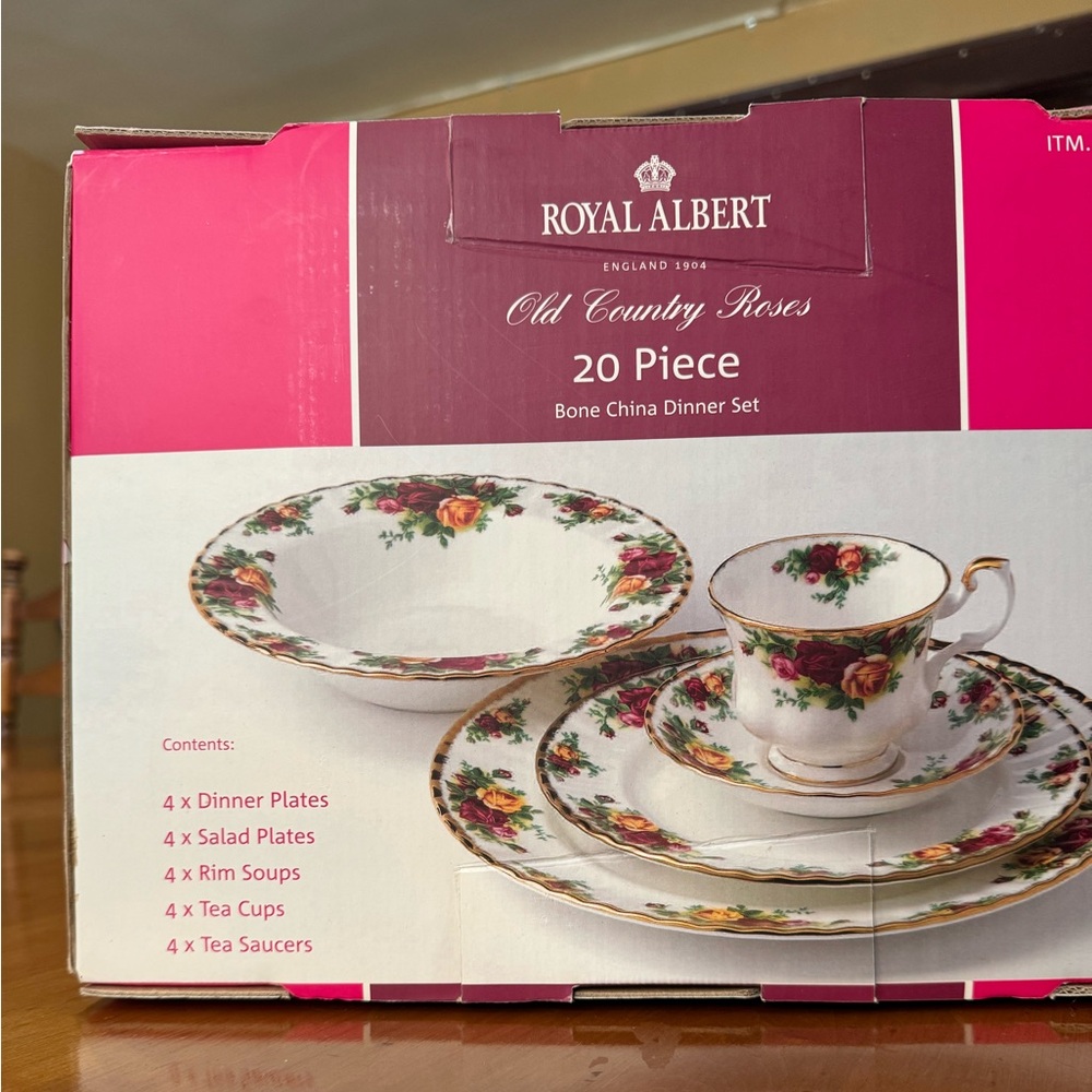 Old Country Roses 20-Piece Dinnerware Set, Service for 4 - Picture 2 of 3